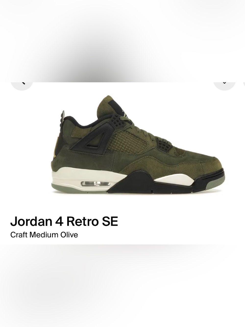 Nike Jordan 4 Retro SE Craft Medium Olive Black